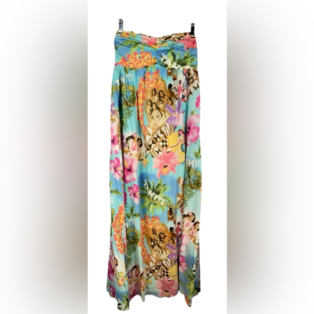 Andrea Behar x Boston Proper Tropical Native Floral Strapless Maxi Dress